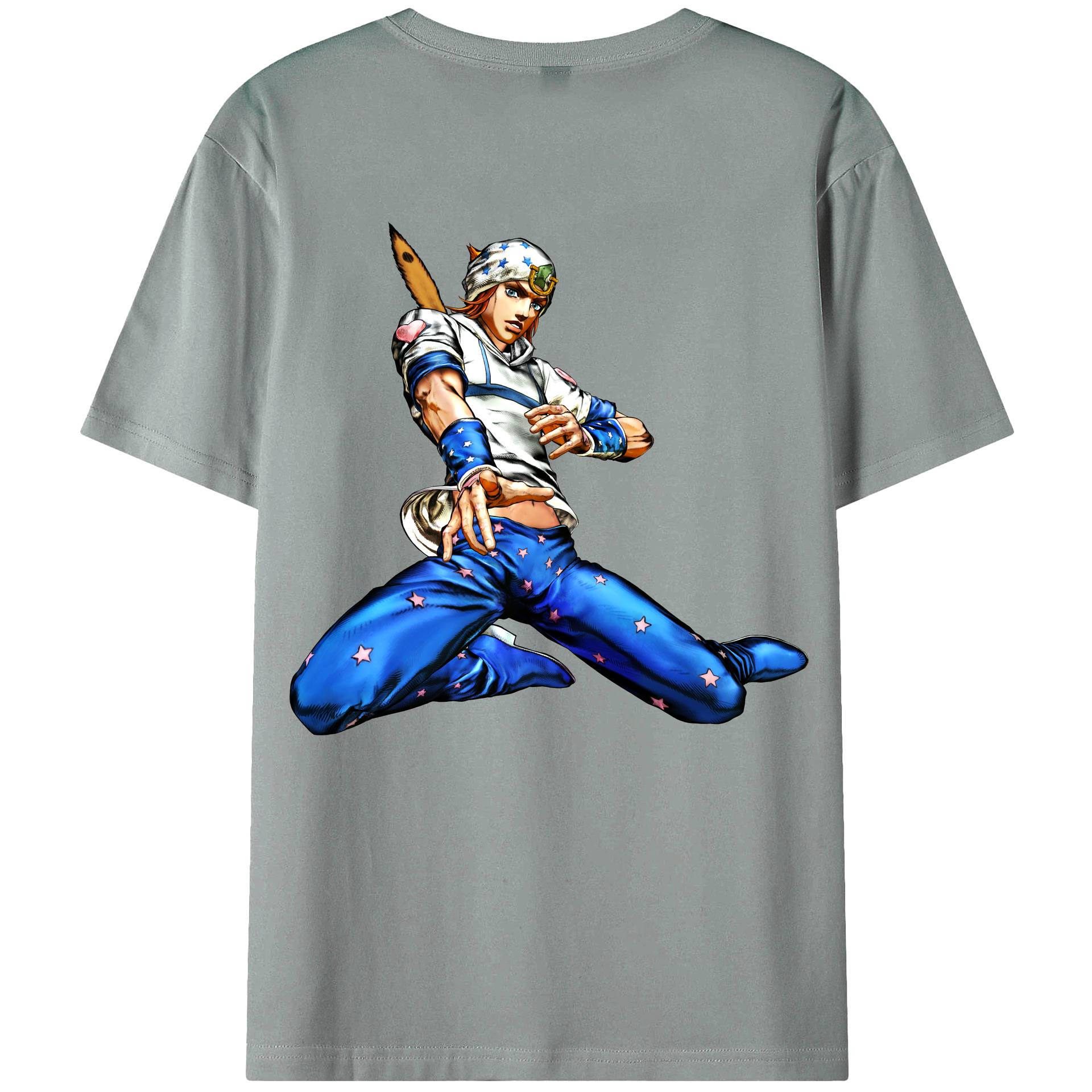 （画像用） ジョジョの奇妙な冒険 ジョナサン?ジョースター JoJo's Bizarre Adventure Jonathan Joestar 綿100％ メンズ半袖Tシャツ（バックプリント） 通気性